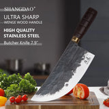 SHANGDAO 7.9" Cleaver Knife, Hand Forged Meat Cleaver Heavy Duty Chopper