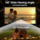 Projector Screen with Stand 120 Inch Indoor Outdoor Portable Projection