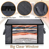 12Pcs 90L Foldable Fabric Storage Bins, Large Capacity With Clear Window