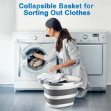 Collapsible Mop Bucket with Handle for Cleaning 16L(4.2 Gallon) Silicone Square Mopping Bucket fo