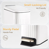 Slim Bathroom Trash Can with Lid Soft Close, Stainless Steel Step Bin Removable