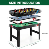 4-In-1 Foosball Table Combo Set with Football Billiards Ice Hockey Table Tennis