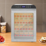12-Trays Stainless Steel Food Dryer,Silver Rectangular Food Dehydrator Machine