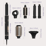 6-in-1 Multifunctional Hot Air Comb, Interchangeable Brush Head, Negative Ion Hair Dryer Brush and Styler, 110,000 Inorganic Electric Brush with High Speed, Frizzless Hot Air Quick Drying, Professional