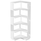 Tribesigns 6 Tier Corner Bookshelf, 64.96 Inch Tall Industrial Corner Bookcase with Anti-Drop Panel,Wood Grain Corner Shelf
