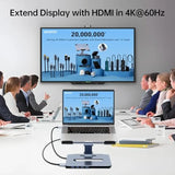 Laptop Stand with USB C 6in1 Docking Station HDMI 4K@60Hz 4*USB3.0 100W PD Compatible with MacBook
