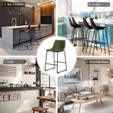 JHK 2 Pack Pu Leather Counter Height High Chair For Home and Office Comfortable Sponge Cushion Outdoor and