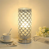Crystal Table Lamp Touch Control Accent W/ Silver Lamp Shade For Kitchen