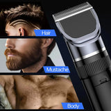 Men's Hair Clippers & Beard Trimmer Grooming Kit, 14-in-1 Cordless Rechargeable Haircut Set with LED Display