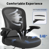 Ergonomic Mesh Office Chair with Adjustable Lumbar Support, Flip-up Arms & Wheels