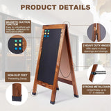 Large Sandwich A-Frame Chalkboard Sign - 40 x 20 Inches Magnetic Wooden