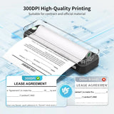 300DPI Portable Printer Wireless for Travel, Inkless Small Bluetooth Printers for Home Use