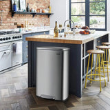 Step Kitchen Trash Can, Stainless Steel 50 Liter Trashcan for Home Office Bedroom Garage Living Room Bathroom