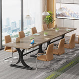 Modern 5FT Conference Table for 4-6 People, Strong Metal Frame Office Meeting Desk with Grey Top