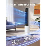 Portable evaporative air cooler for bedroom indoor use, plastic housing