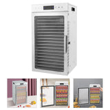 18 Tray Food Dehydrator, Stainless Steel Fruit & Meat Dryer Machine, 110V with LED Light