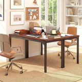 4-Person Meeting Room Table: Large Tabletop, Heavy-Duty Metal, Multifunctional Desk for Home, Office,