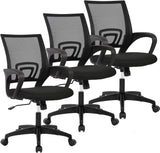 PayLessHere Black Mesh Office Chair Adjustable Lumbar Support Armrest