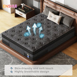 12"14"Memory Foam Mattress Queen King Size, Cooling Gel Infused Bed