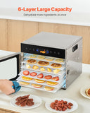 6 Trays Food Dehydrator Machine Stainless Steel 400W Jerky Meat Fruit Drying