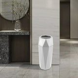 Silver Commercial Octagonal Garbage Can,Stainless Steel Large Trash Can