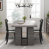 70.8 Inch Dining Table, Rustic Farmhouse Kitchen Table for 6-8 People