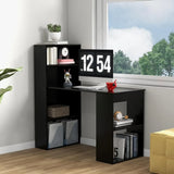 48 Inch Computer Desk with Bookshelf, 3-in-1 Home Office Desk with 4-Tier Bookcase & CPU Stand, Space