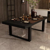86.6" W Dining Table for 8-10 People, Versatile Modern Wooden Dinner Table Kitchen Table for Dining Room Conference Room