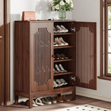 Shoe Cabinet with Do, 5-Tier Shoe Storage Cabinet with Adjustable Shelves