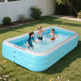 Inflatable swimming Pool for Kids and Adults,120" X 72" X 22" for Outdoor