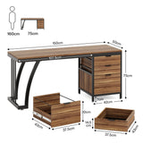 Tribesigns Computer Desk with 3 Drawers, 59-Inch PC Desk