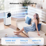 Portable air conditioner for home bedroom office use,white,16000 BTU 5-in-1