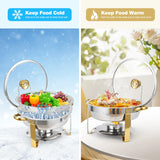 2/4 Pack Chafing Dish Buffet Set, 5QT Buffet Servers and Warmers, Round Catering Warmer