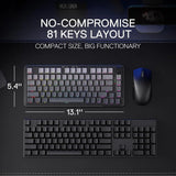 75% Wireless Gasket RGB Gaming Keyboard, 3-Modes 81 Keys PBT Hot-Swap