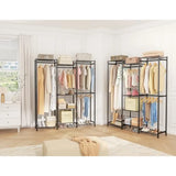 4 Hanging Spaces Portable Clothes Rack and Storage System with Hanging Rods