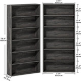 IRONCK 6-Tier Bookcase Set of 2, 70" Height Floor Standing Display Storage Shelves for Home
