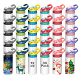 12/30 Pack 12oz Sublimation Kids Tumblers,with Silicone Sleeve & Shrink Wrap