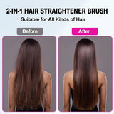 Hair Straightening Comb, Negative Will Not Damage Hair, Wireless and Portable for Home Use, Rechargeable Hair Straightener, Dual-Purpose Electric Hairdressing Comb for Straight and Curling