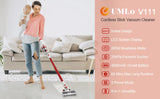 UMLo V111 300W 28Kpa Cordless Stick Vacuum with LED Display, 8 in 1