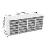 White PVC 100*30*42cm 24 Slot File Sorting Cabinet Adjustable Shelf Storage