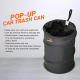 Car Trash Can, 3.3 Gallon Pop-Up Garbage Bin, Waterproof, Loop for Hanging, Velcro Base, Washable,