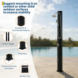7.2FT Freestanding Solar Heated Pool Shower 9.3 Gallon Outdoor Shower Kit With Handheld Foot Faucet Hot Cold