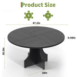 47 Inch Round Dining Table for 4-6 People Rustic Wood Circle Kitchen Table