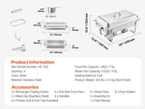 SucceBuy 8Qt 4/6 Packs Chafing Dish Buffet Set Stainless Steel Chafer Rectangle Catering Warme