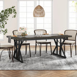 Tribesigns Dining Table for 6 People, 70.8-Inch Rectangular Wood Dining Table