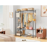 Portable Clothes Rack with 4 Tiers Shelves and Storage System