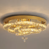 Luxury Gold K9 Crystal Ceiling Lamp Dimmable Led Chandelier Modern Living Dining