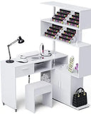 Manicure Table Nail Desk for Nail Tech with Dust Collector & Wrist Rest, Acetone Resistant Beauty Salon