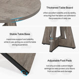 Tribesigns Round Dining Table for 4, 47 Inch Farmhouse Kitchen Table Small Dinner Table