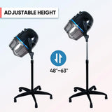 Adjustable Floor-Mounted Hooded Professional Hair Dryer with Rolling Wheels